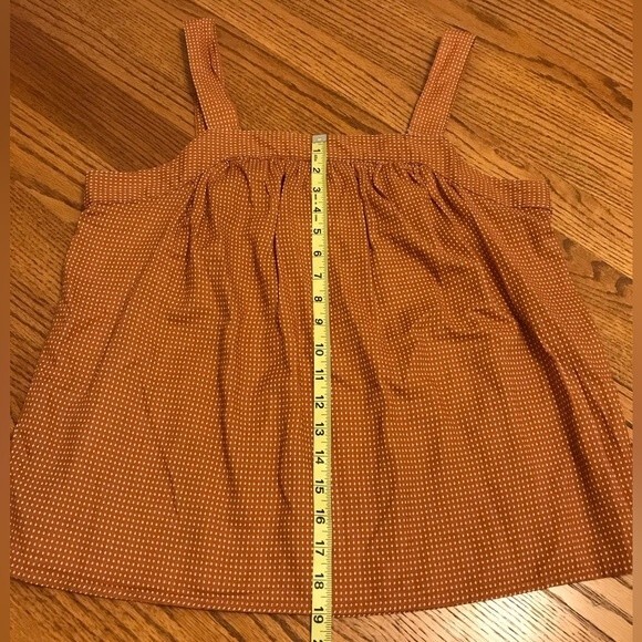 Ana Orange Polka Dot Square Neck Button Straps Top - Picture 10 of 11